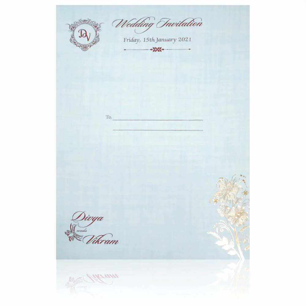 Light Blue Premium Padded Invitation With Open Door Type-KNPS9513B - Image 3