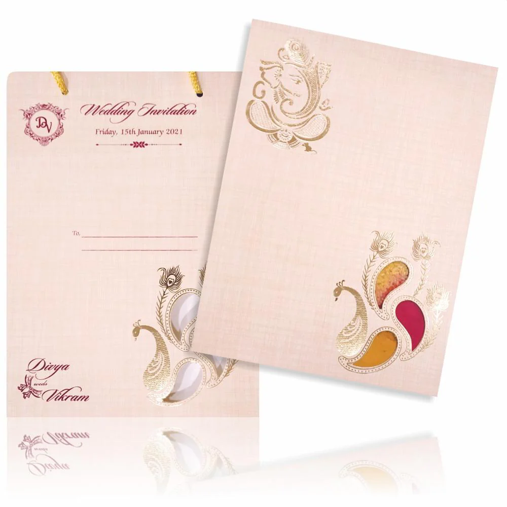 Sandal Premium Padded Invite With Arishina Kuku Design-KNPS9516S - Image 2