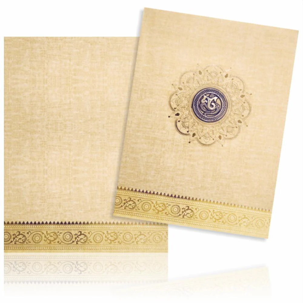 Brown Gold Premium Padded Card With Ganesha Sticker-KNPS9521N - Image 2