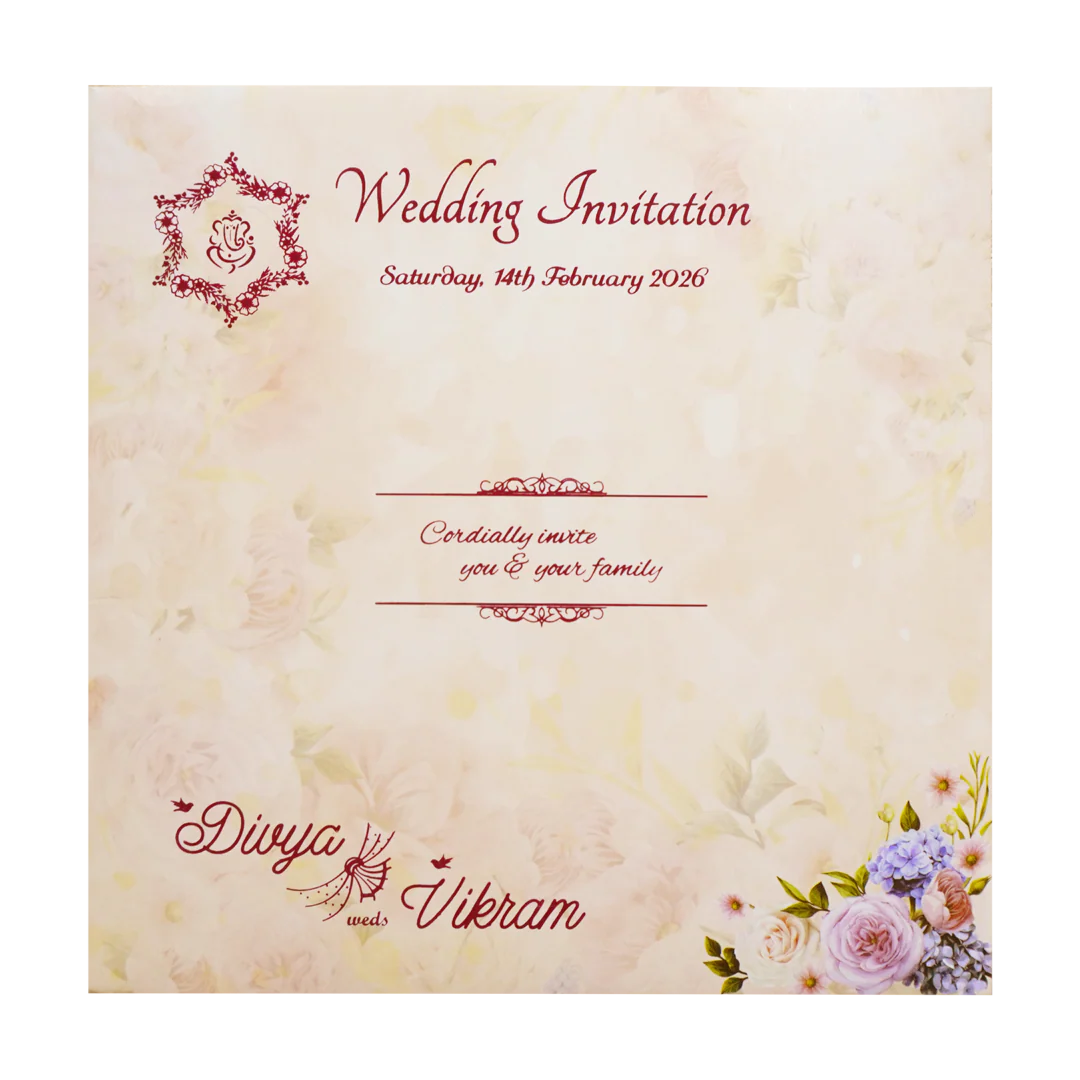 Pastel Pink Floral Sonnet Offset Print Design With Name Plate-KNSN6701P - Image 4