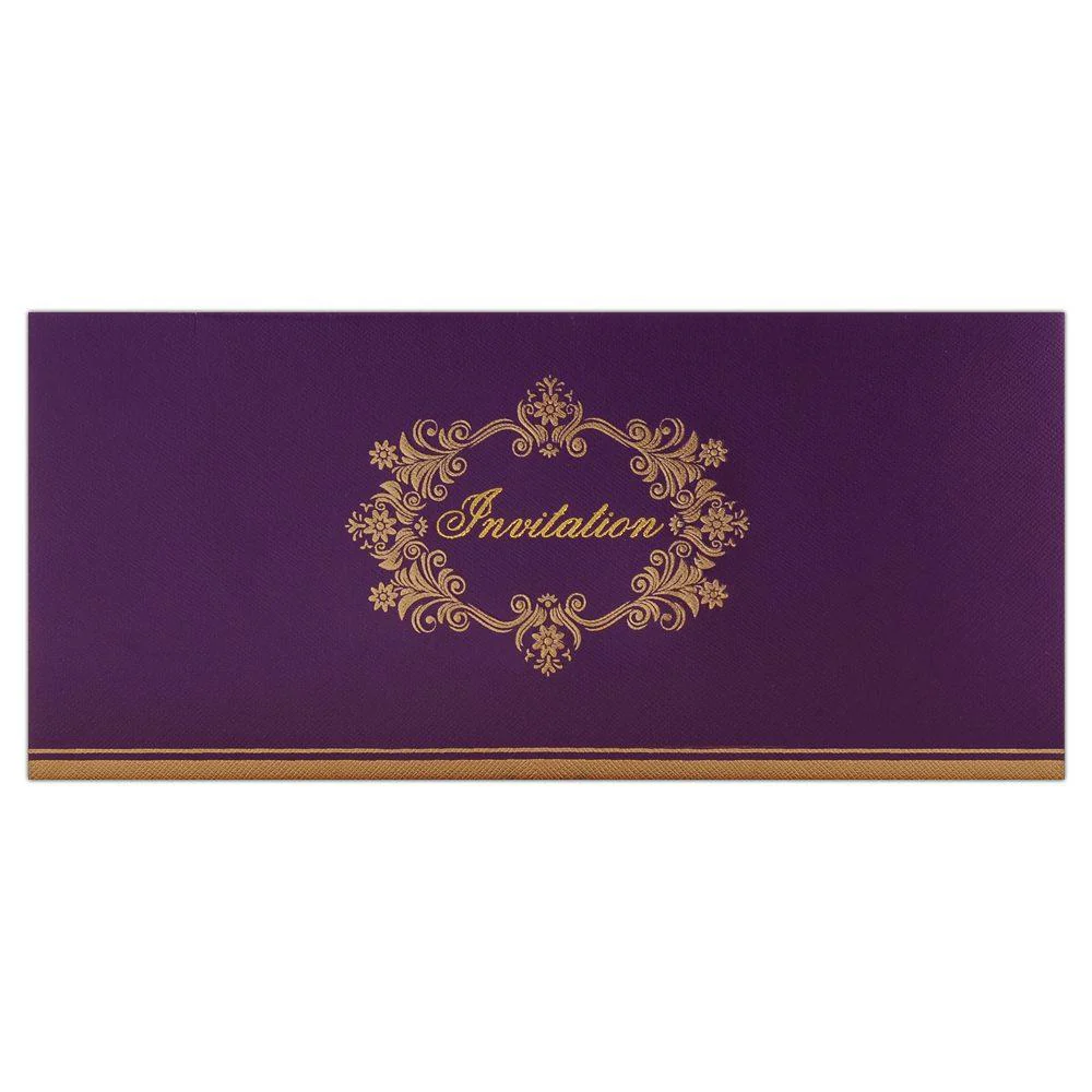 Purple Wedding Invitation Card-KNK1873 - Image 2