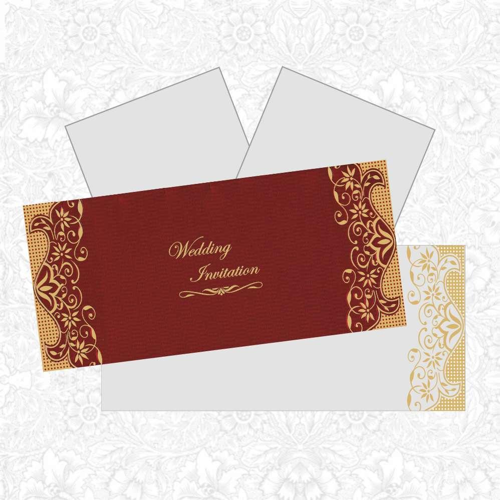 Maroon Wedding Invitation Card-KNK1718