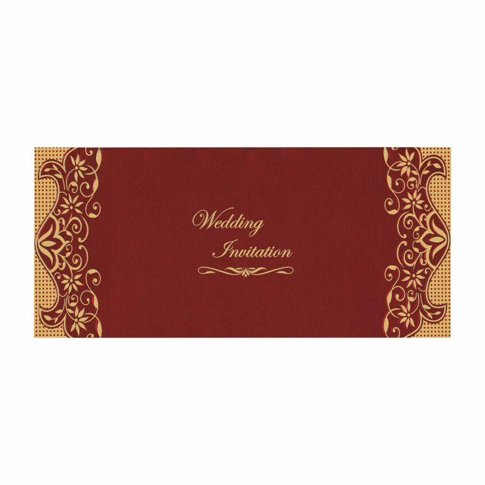 Maroon Wedding Invitation Card-KNK1718 - Image 3