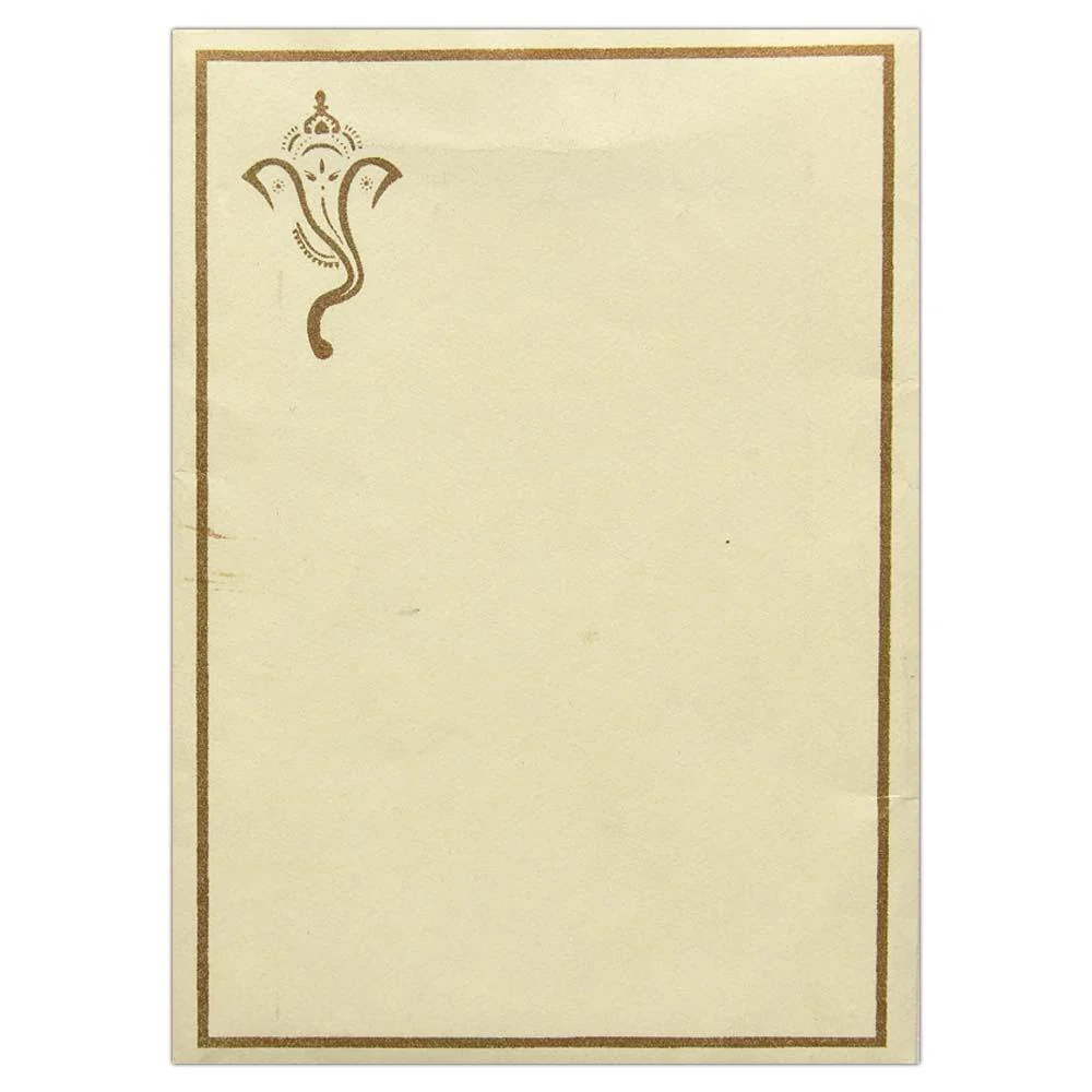 Invitation Card - Mesh patterned Ganesha Card in Gorgeous Red-KNK4611 - Image 3