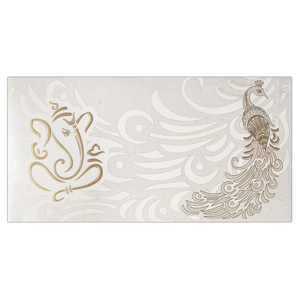 Invitation Card - Peacock Design Invitation Card-KNK3568 - Image 2