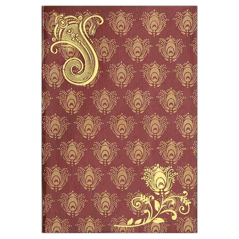 Maroon Wedding Invitation Card-KNK4128 - Image 2