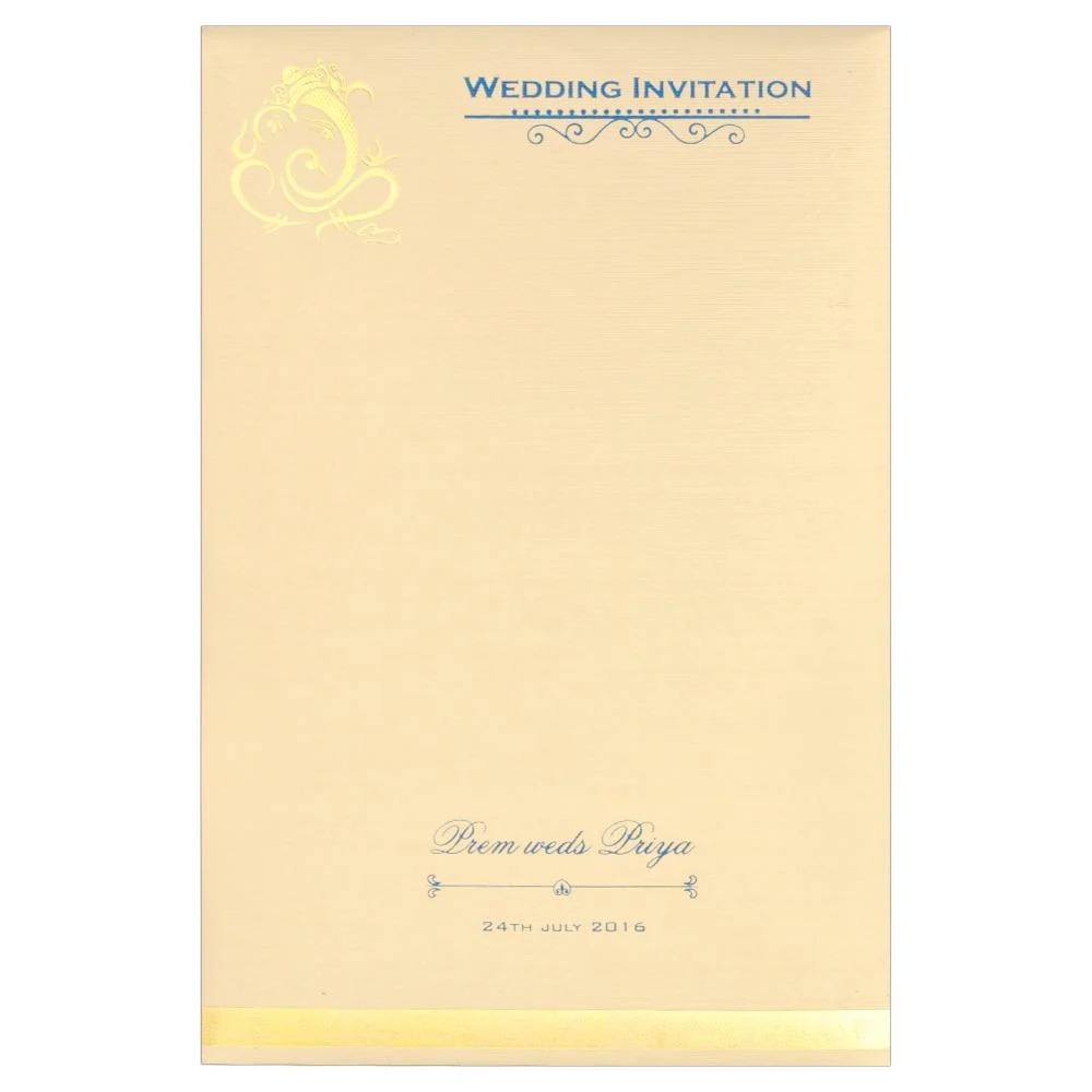 Blue Ganesha Invitation Card-KNK1341 - Image 4