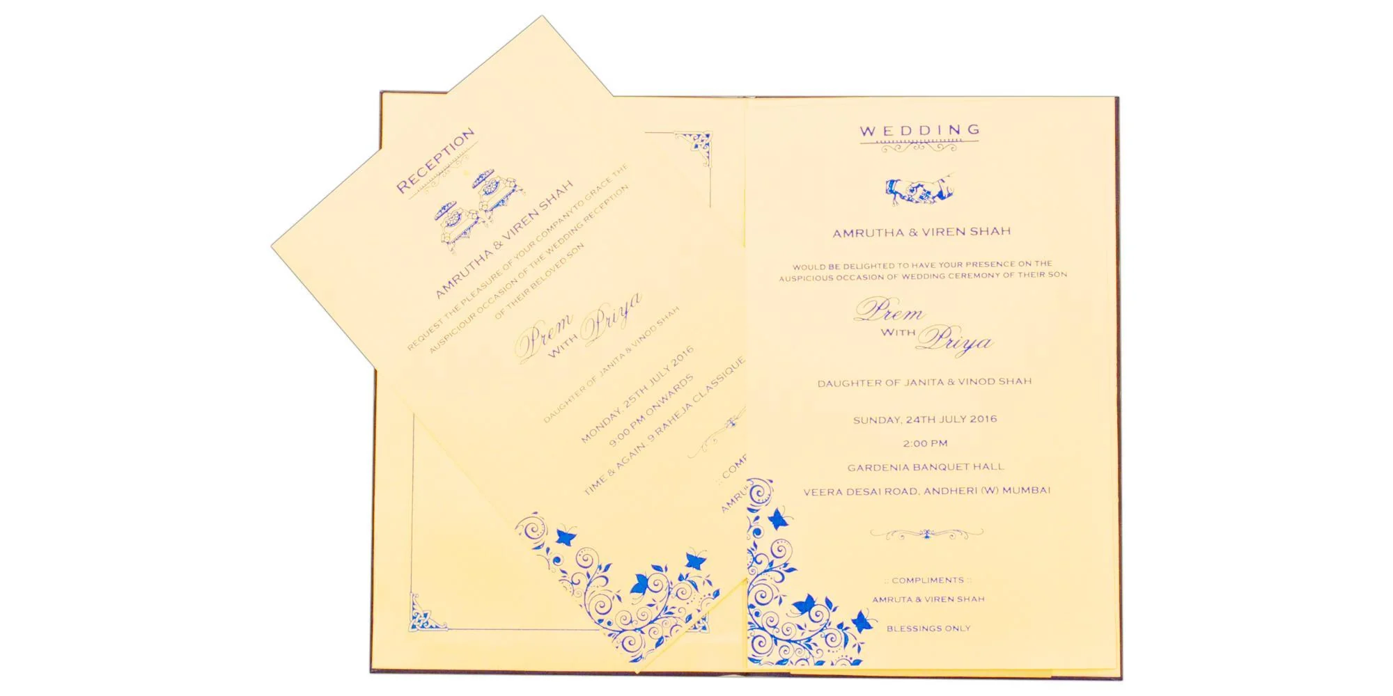 Blue Ganesha Invitation Card-KNK1341 - Image 5