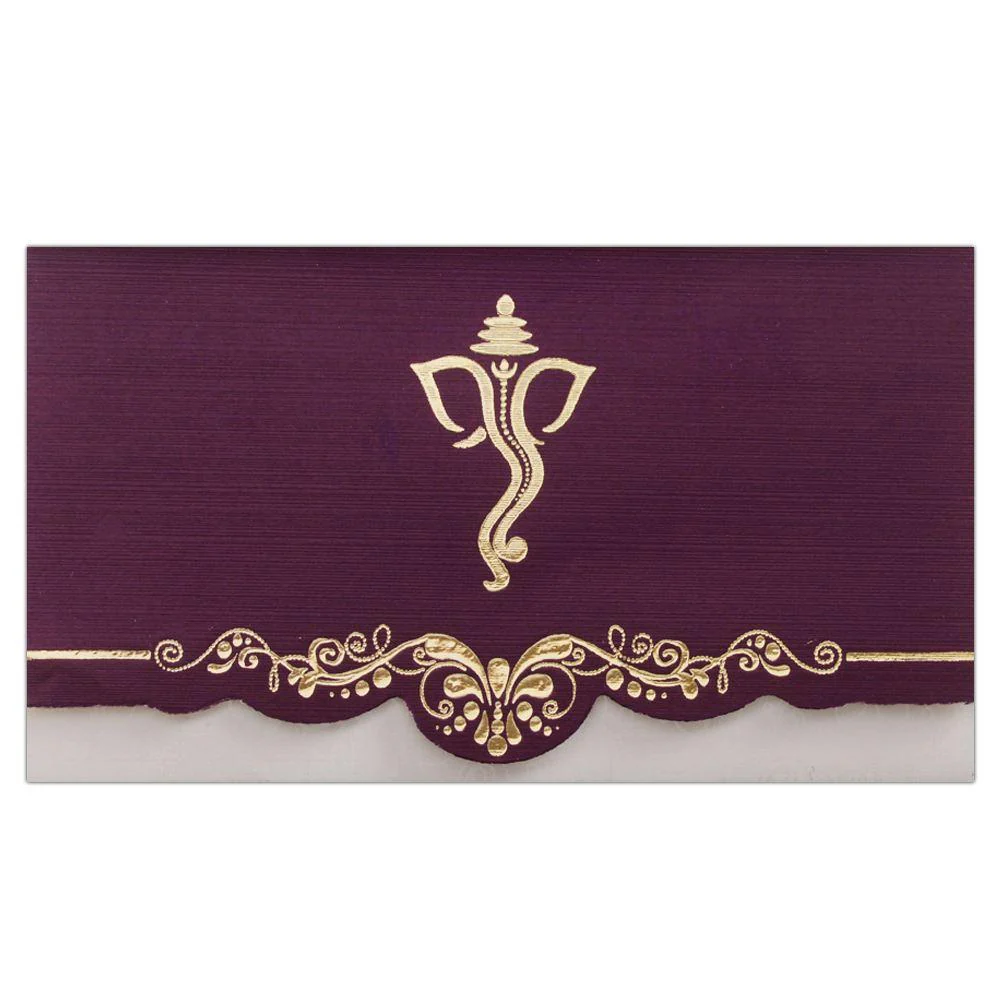 Invitation Card - Purple Metallic Sheet Personal Wedding Card-KNK4286 - Image 2