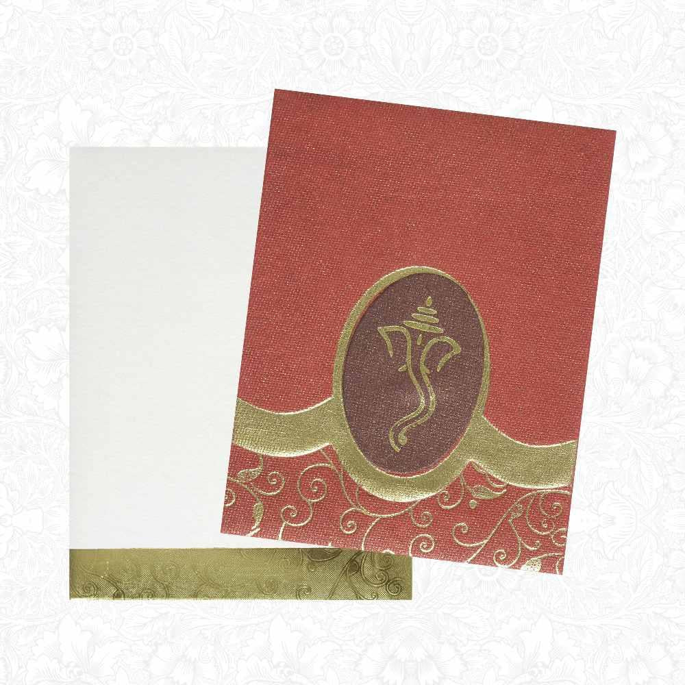Invitation Card - Red Vakratunda Ganesha Friends Invitation Card-KNK3449
