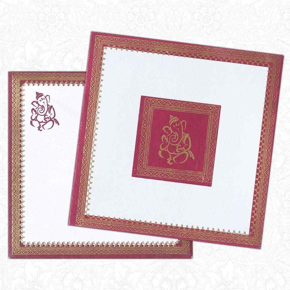Invitation Card - Silk Designer Pink Wedding Card-KNK1453