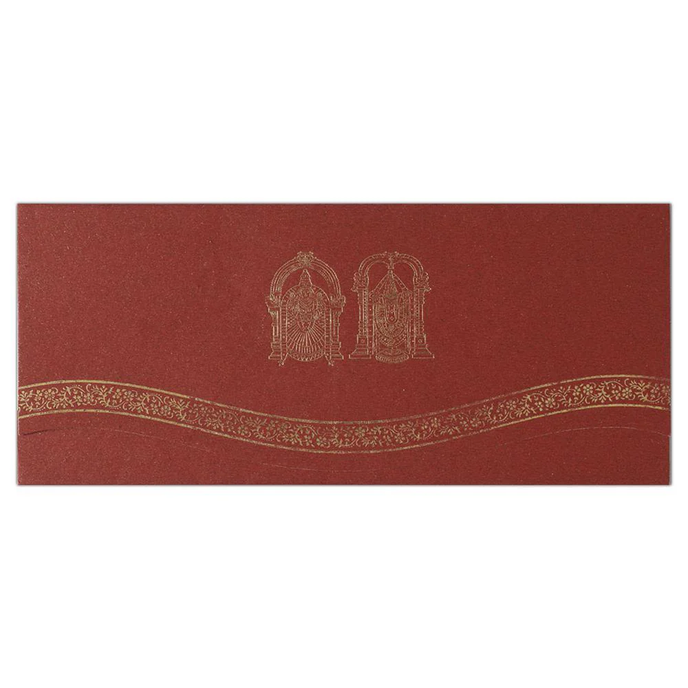 Invitation Card - Simple and Elegant Handmade Balalji-Alamelu Card-KNK1628 - Image 2