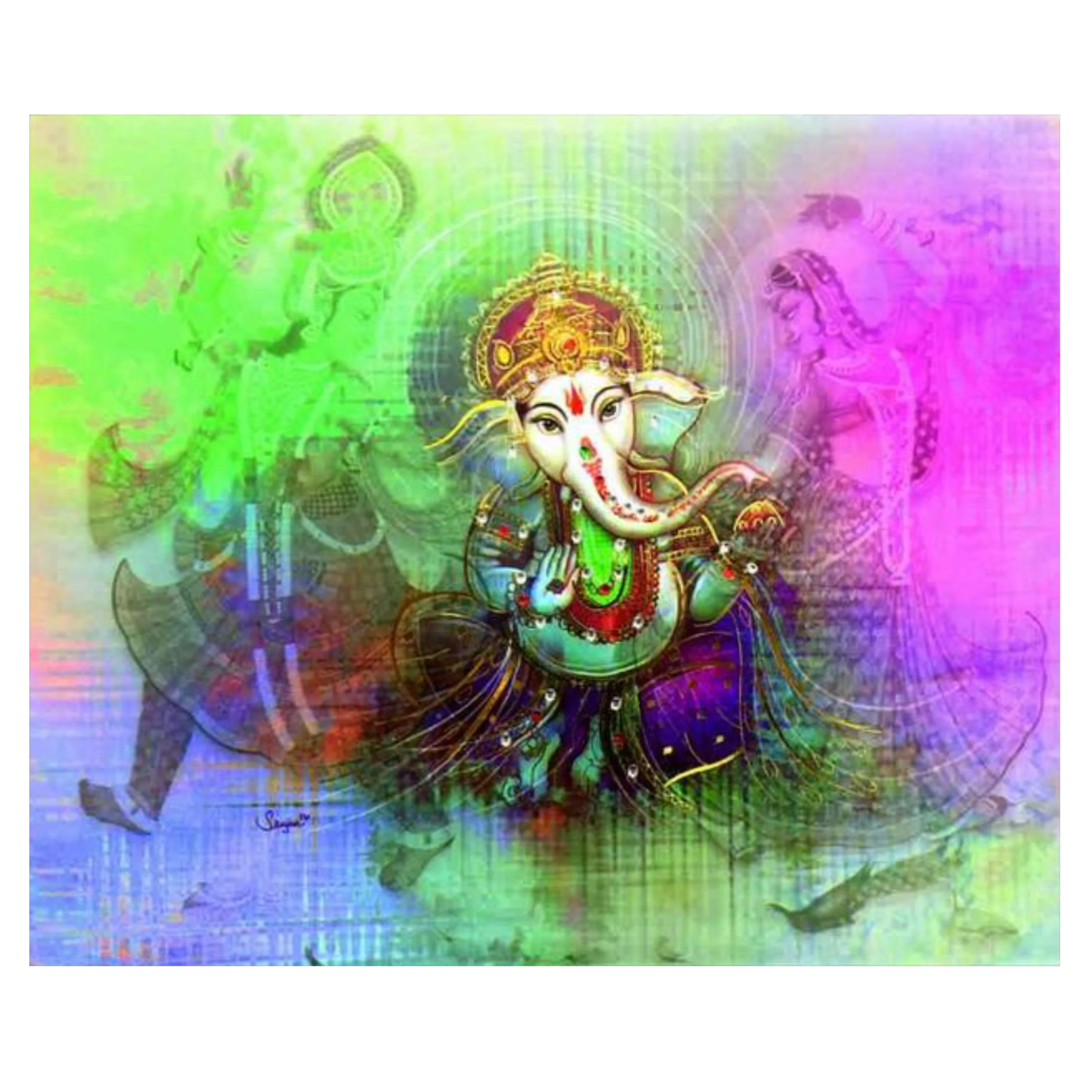 Invitation Card - Sparkling Multicolor Ganesha Wedding Card - KNKZ0421 - Image 3
