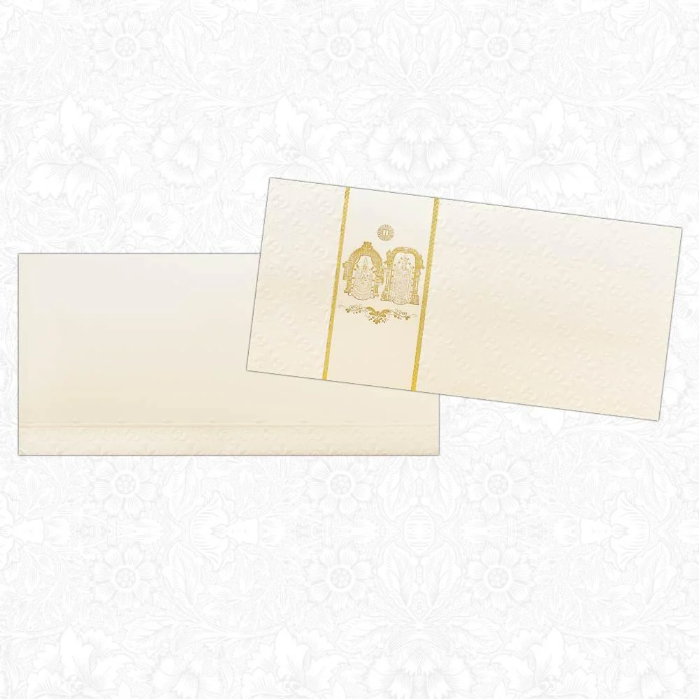 Invitation Card - Supreme White Balaji Alamelu Marriage Cards-KNK2738