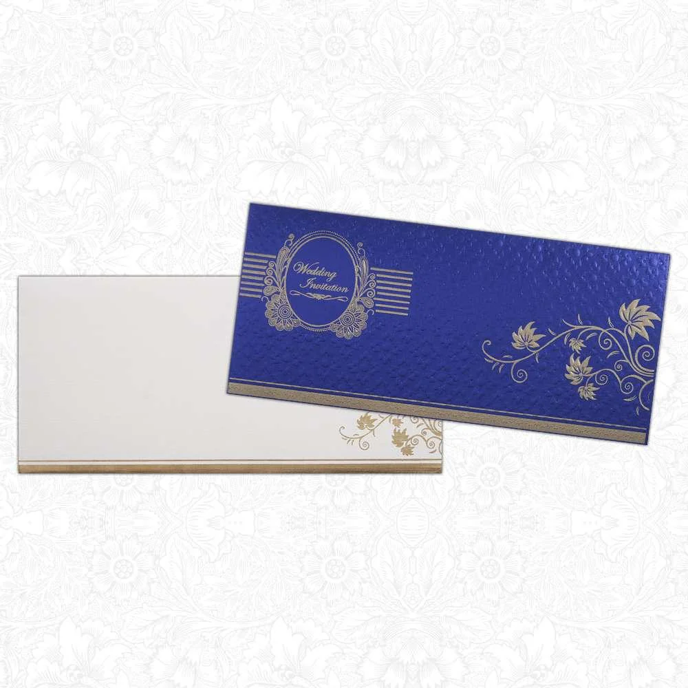 Blue Ganesha Wedding Card-KNK2633