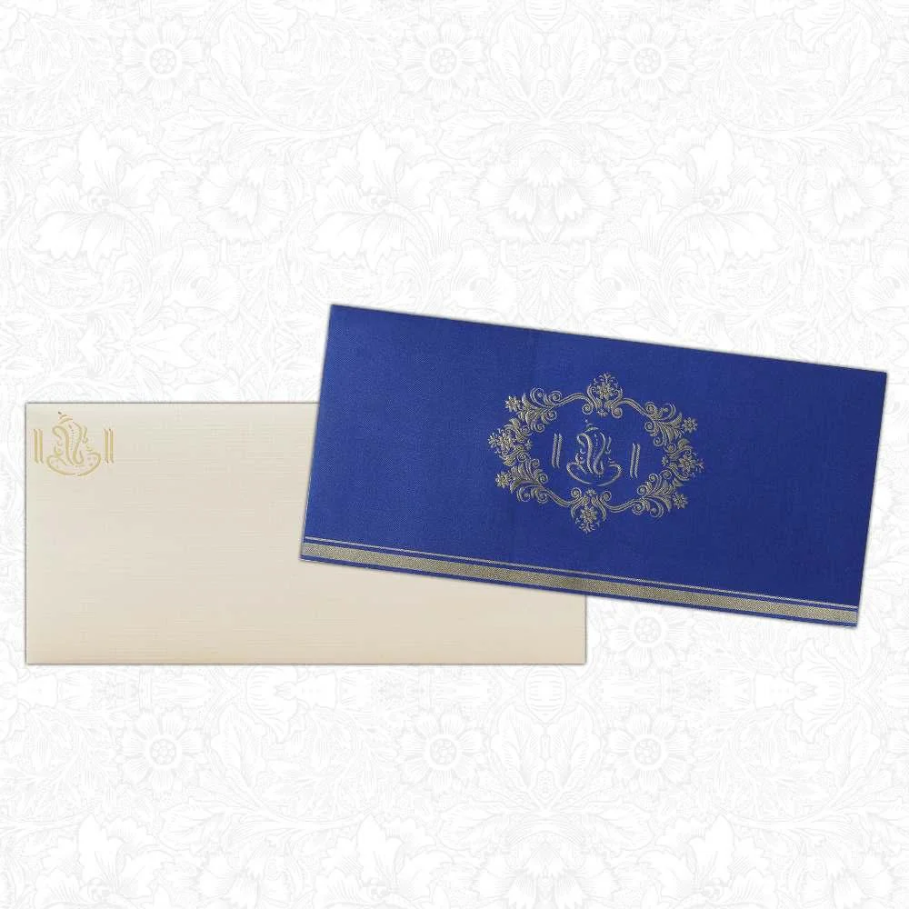 Blue Ganesha Invitation Card-KNK2957
