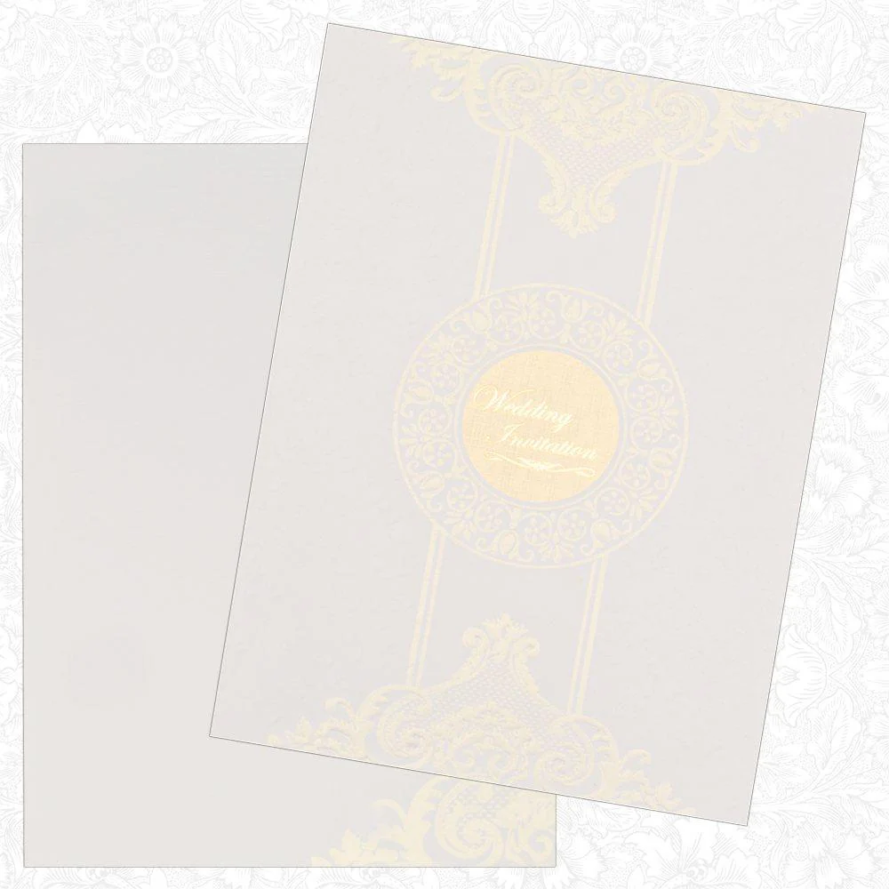 White Wedding Invitation With Double Folded Insert-KNK1892