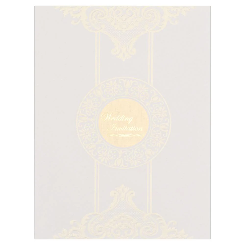White Wedding Invitation With Double Folded Insert-KNK1892 - Image 2