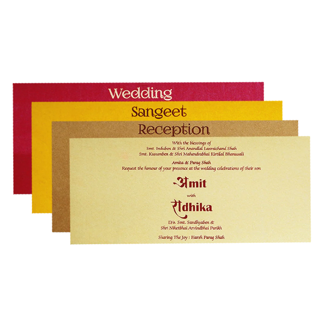 Ivory Gold Embossed Floral Wedding Invitation Card-KPR06290 - Image 5