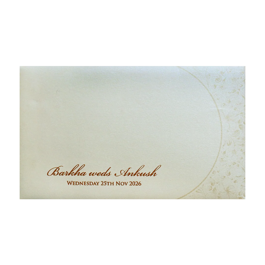 Ivory Gold Floral Mandala Wedding Invitation Card-KPR06400 - Image 4