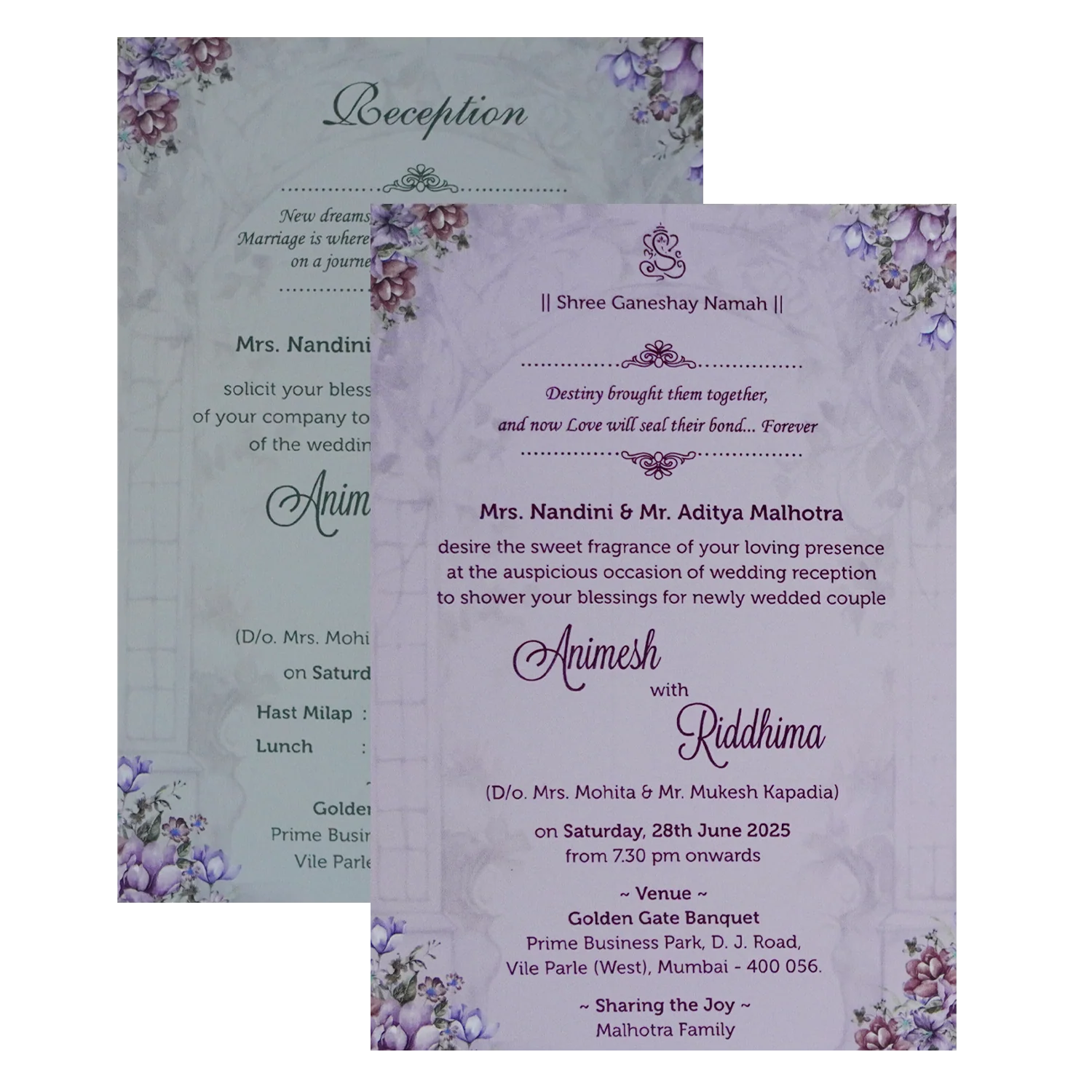 Ivory Grey Padded Invitation-KVN07070 - Image 5