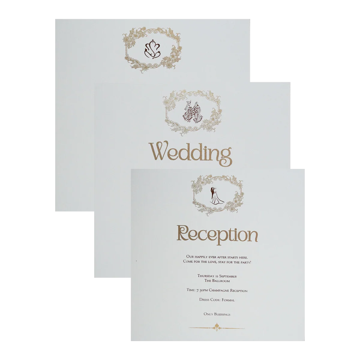 Ivory Laser Cut Padded Wedding Card-KPR23530 - Image 5