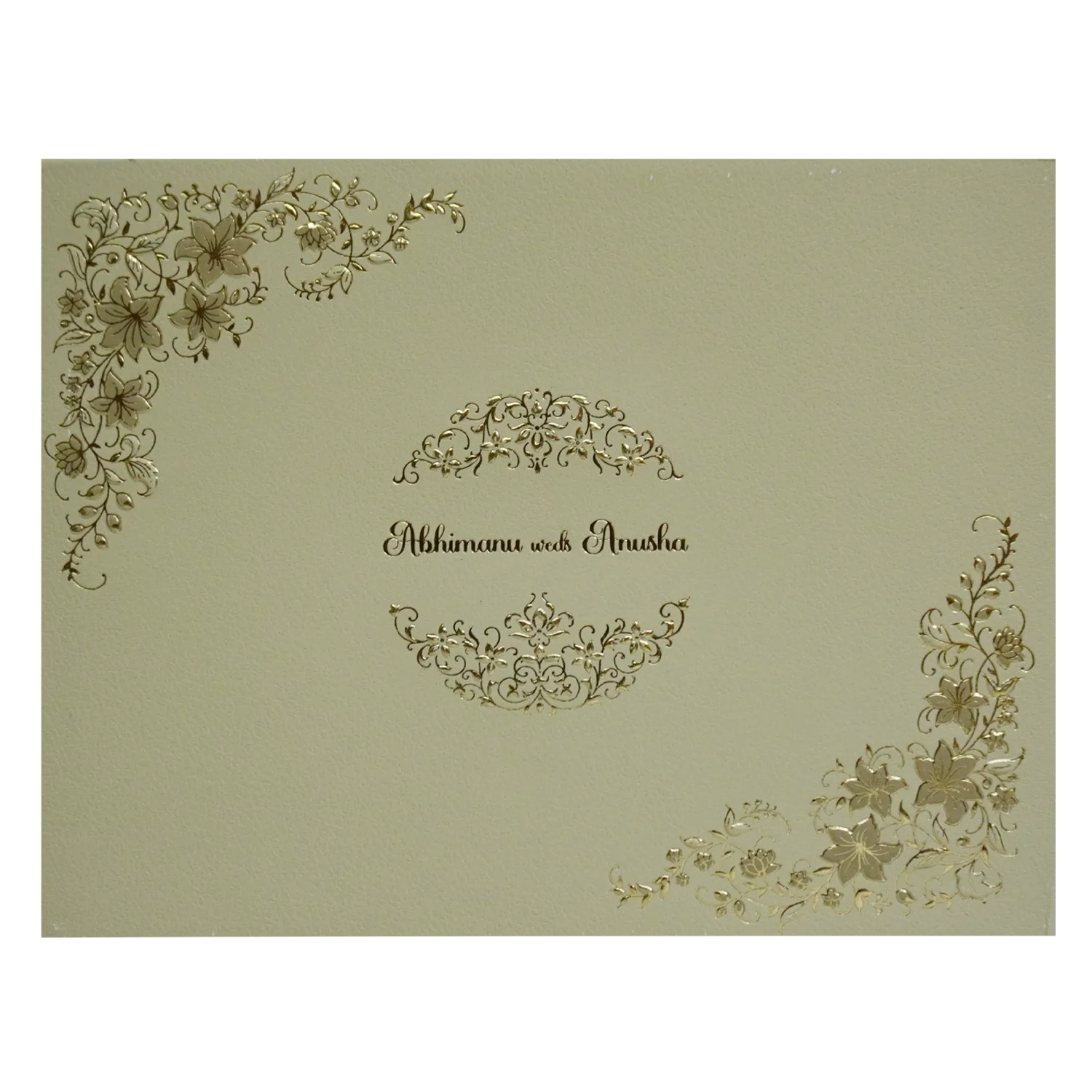 Ivory Padded Wedding Card-KSI12130 - Image 3