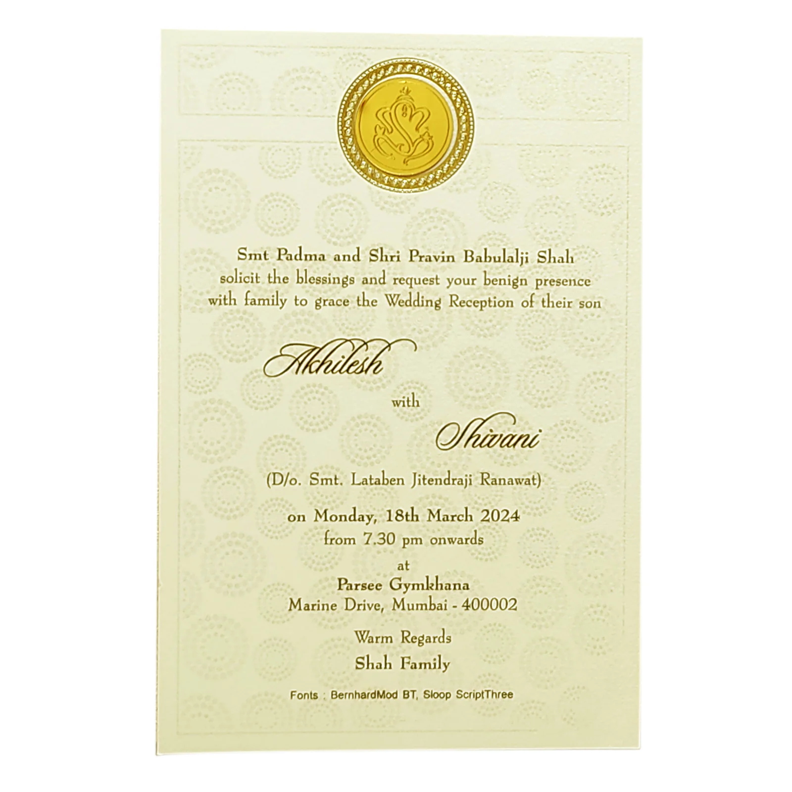 Ivory White Single Sheet Invitation-KRCS6361 - Image 2