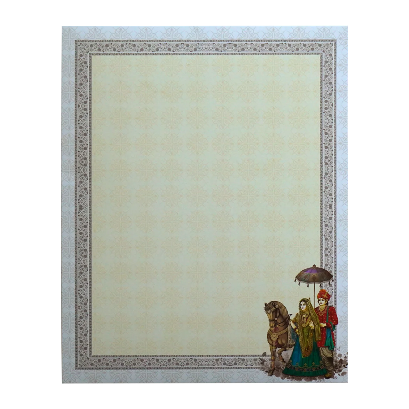 Ivory White Wedding Invitation-KNKN6310 - Image 4