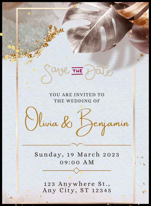 Ivory Elegance Save The Date Invitation-AASTD031 - Image 2