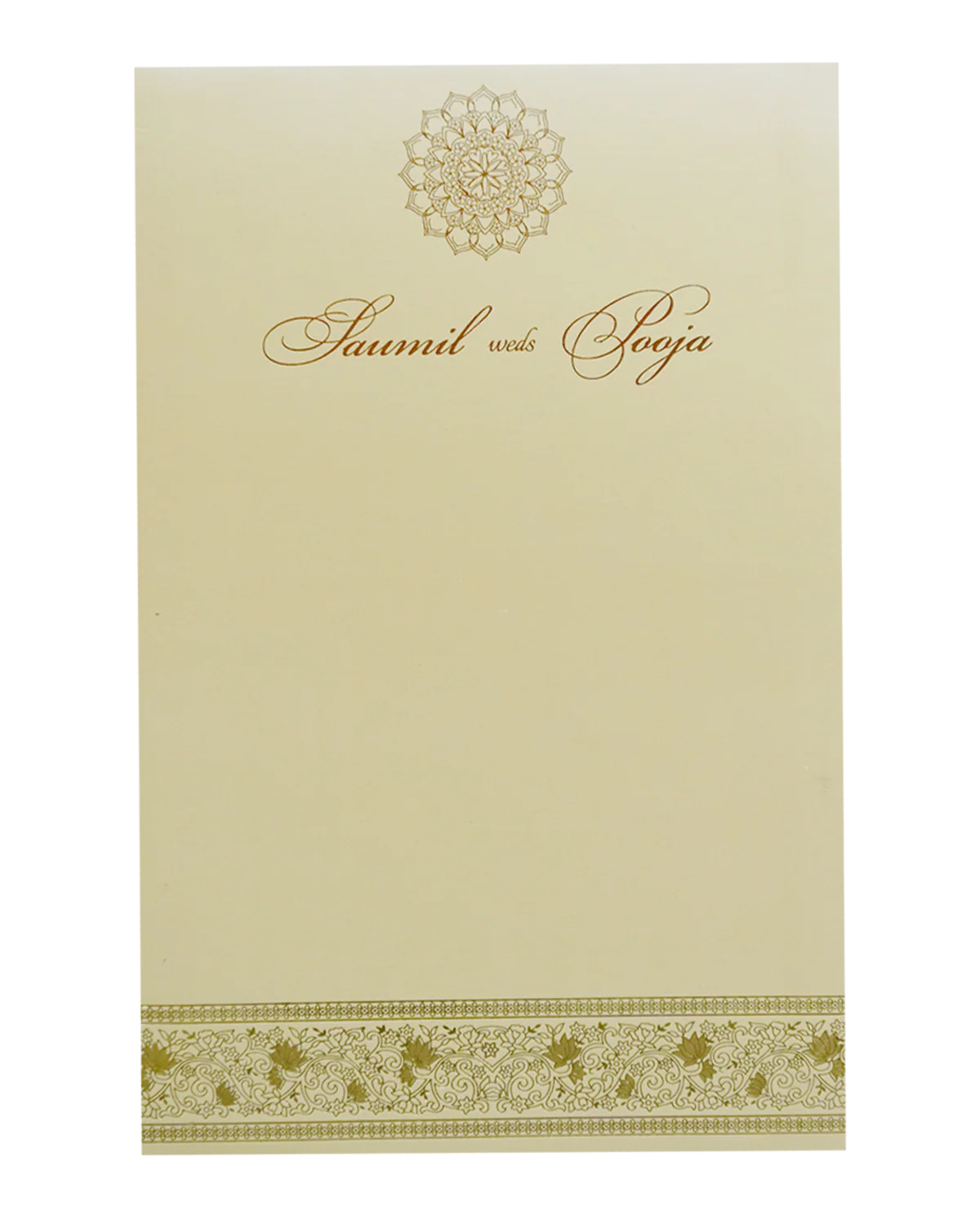 Khaki Single Sheet Wedding Card-KRCS7451 - Image 3