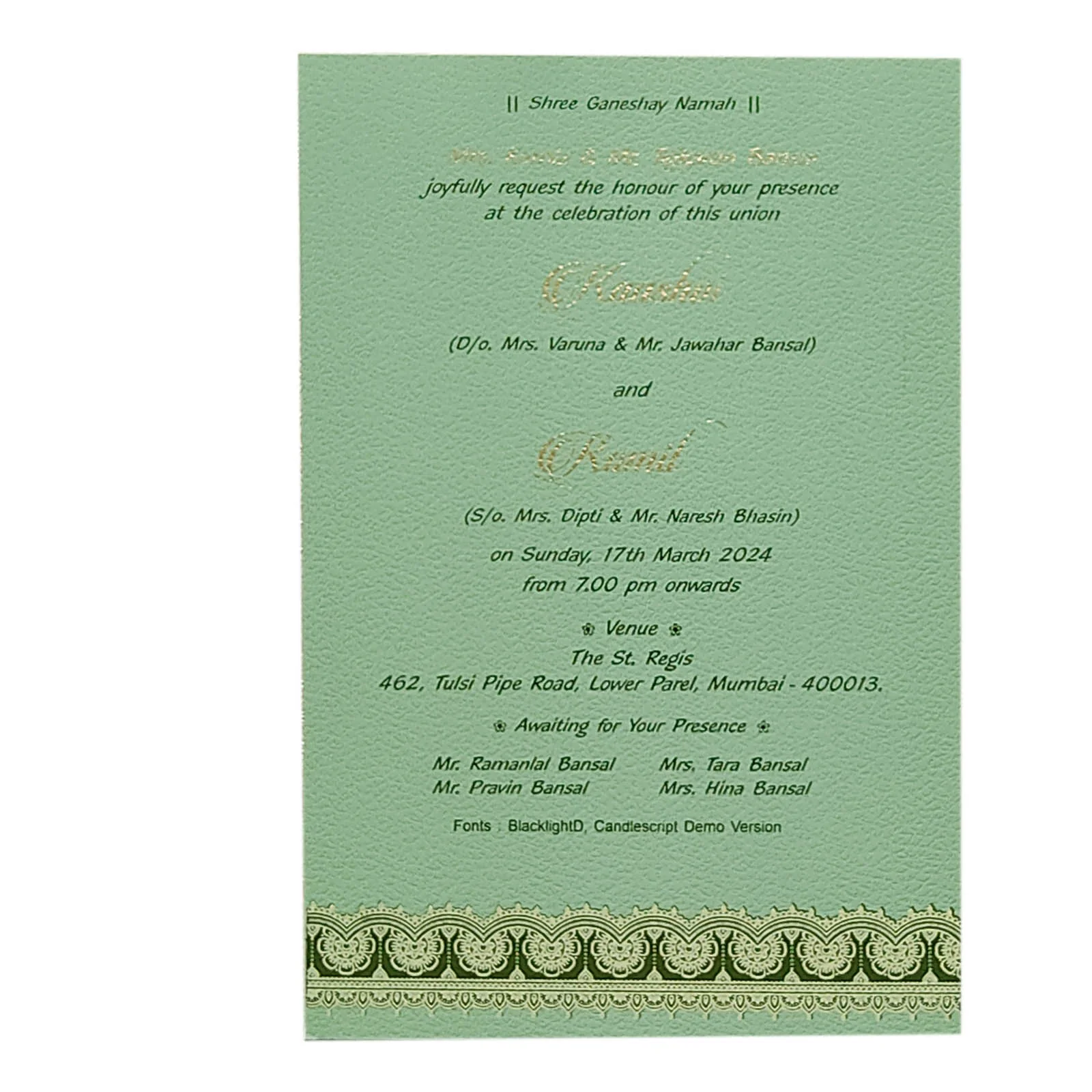 Invitation Card - KRCS6212 - Image 2