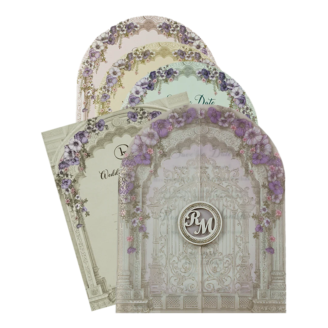 Lavender Floral Wedding Card-KSI64700