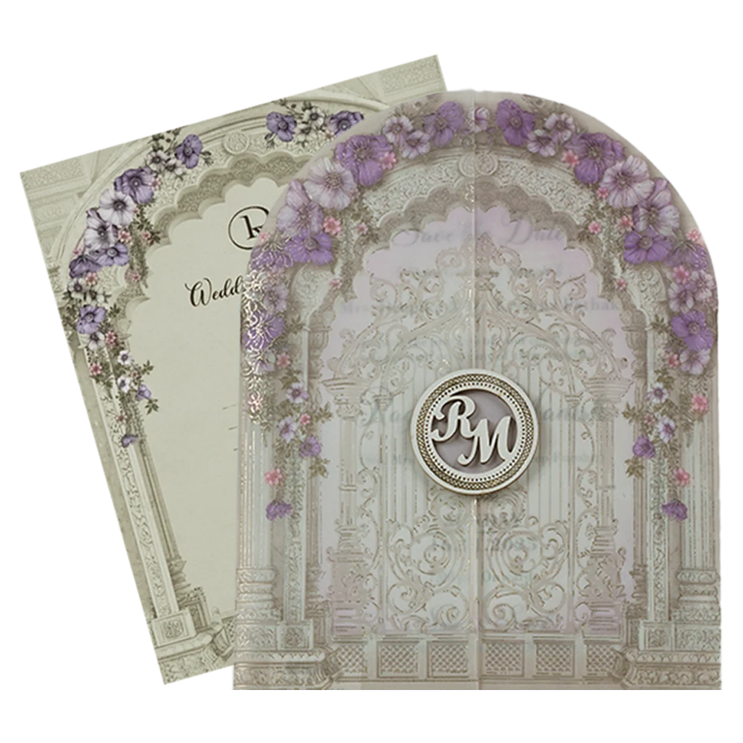 Lavender Floral Wedding Card-KSI64700 - Image 2