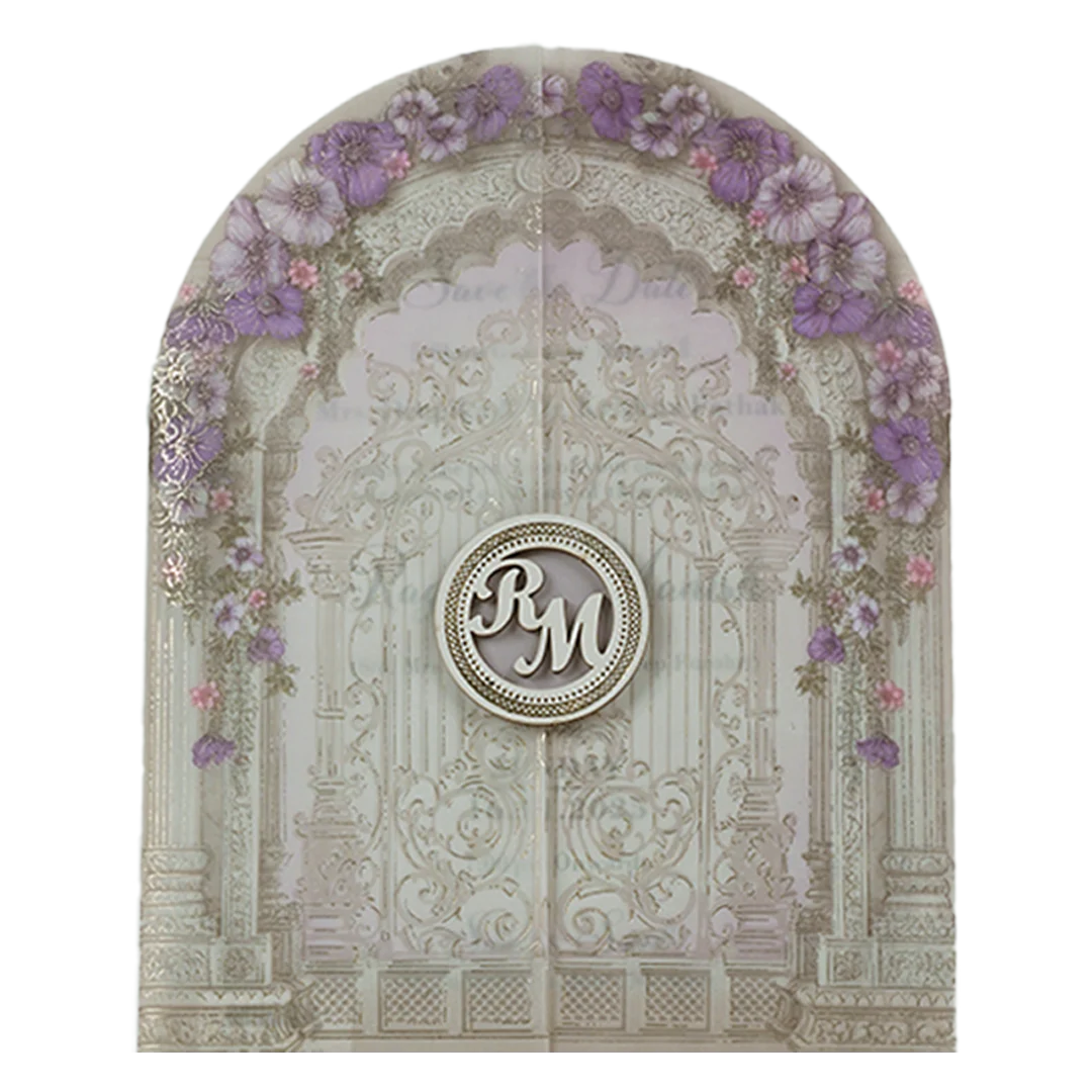 Lavender Floral Wedding Card-KSI64700 - Image 3