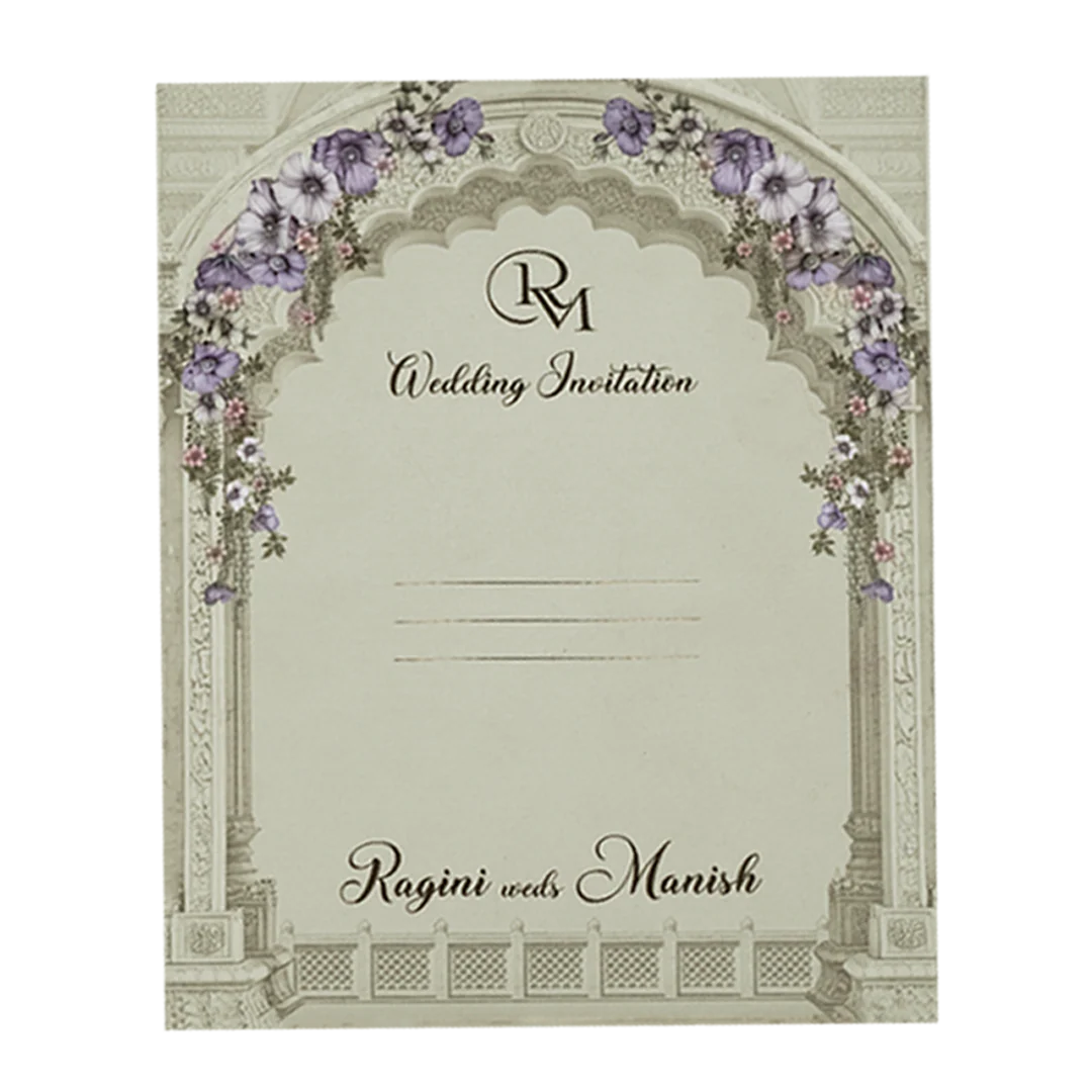 Lavender Floral Wedding Card-KSI64700 - Image 4
