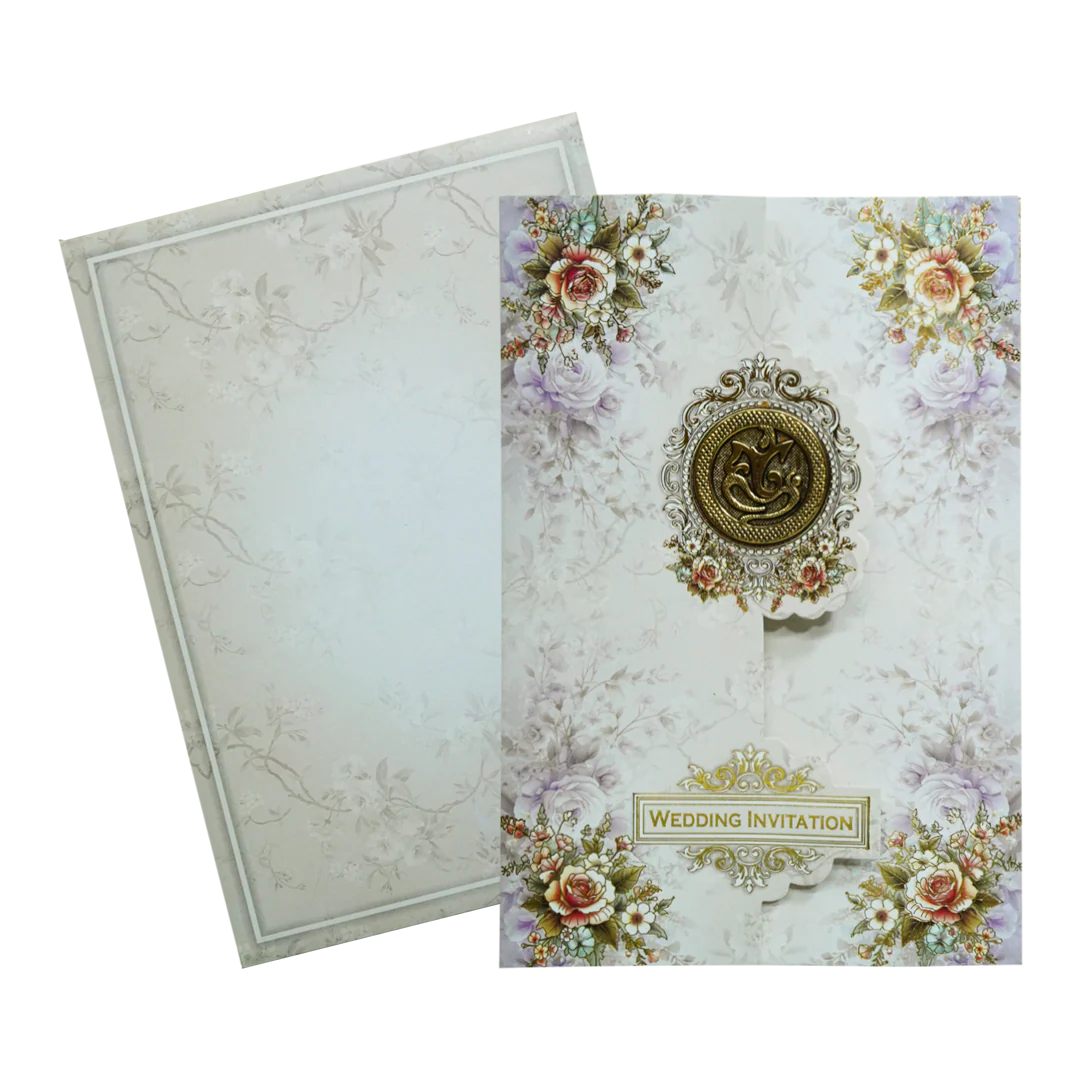 Lavender Floral Wedding Card-KNBL1703 - Image 2
