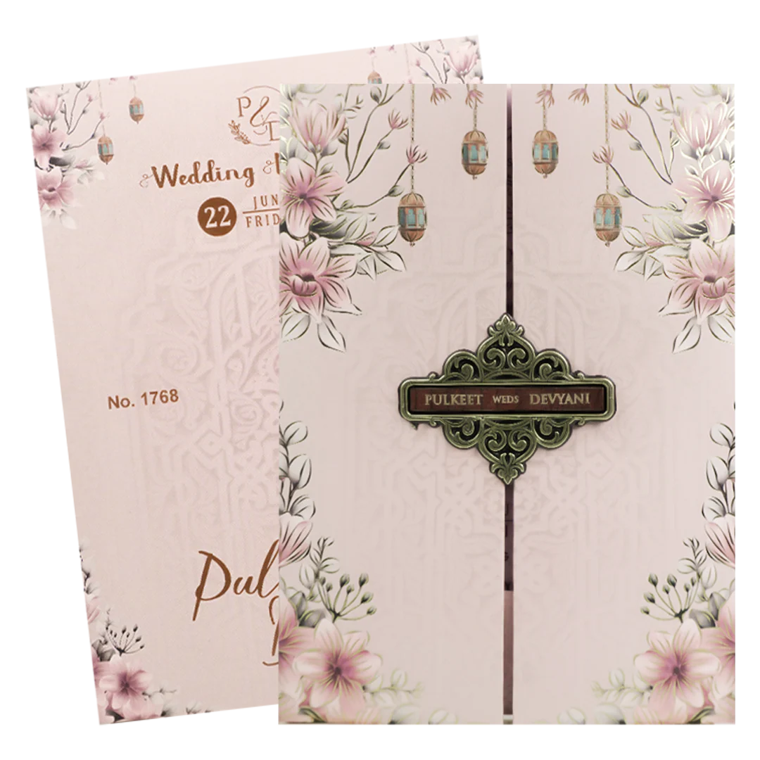 Lavender Floral Padded Wedding Card-KJTS1768 - Image 2