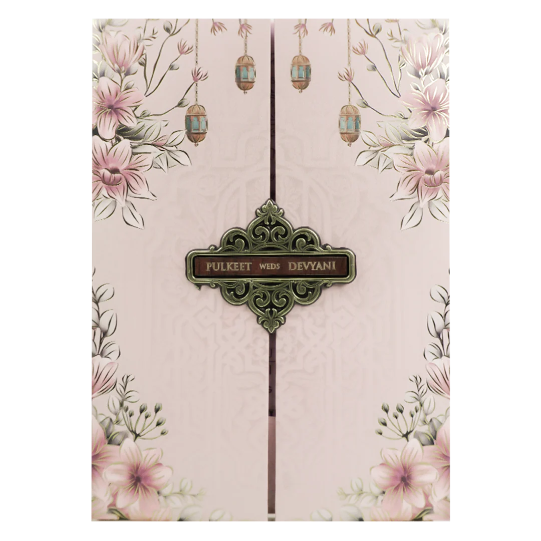 Lavender Floral Padded Wedding Card-KJTS1768 - Image 3