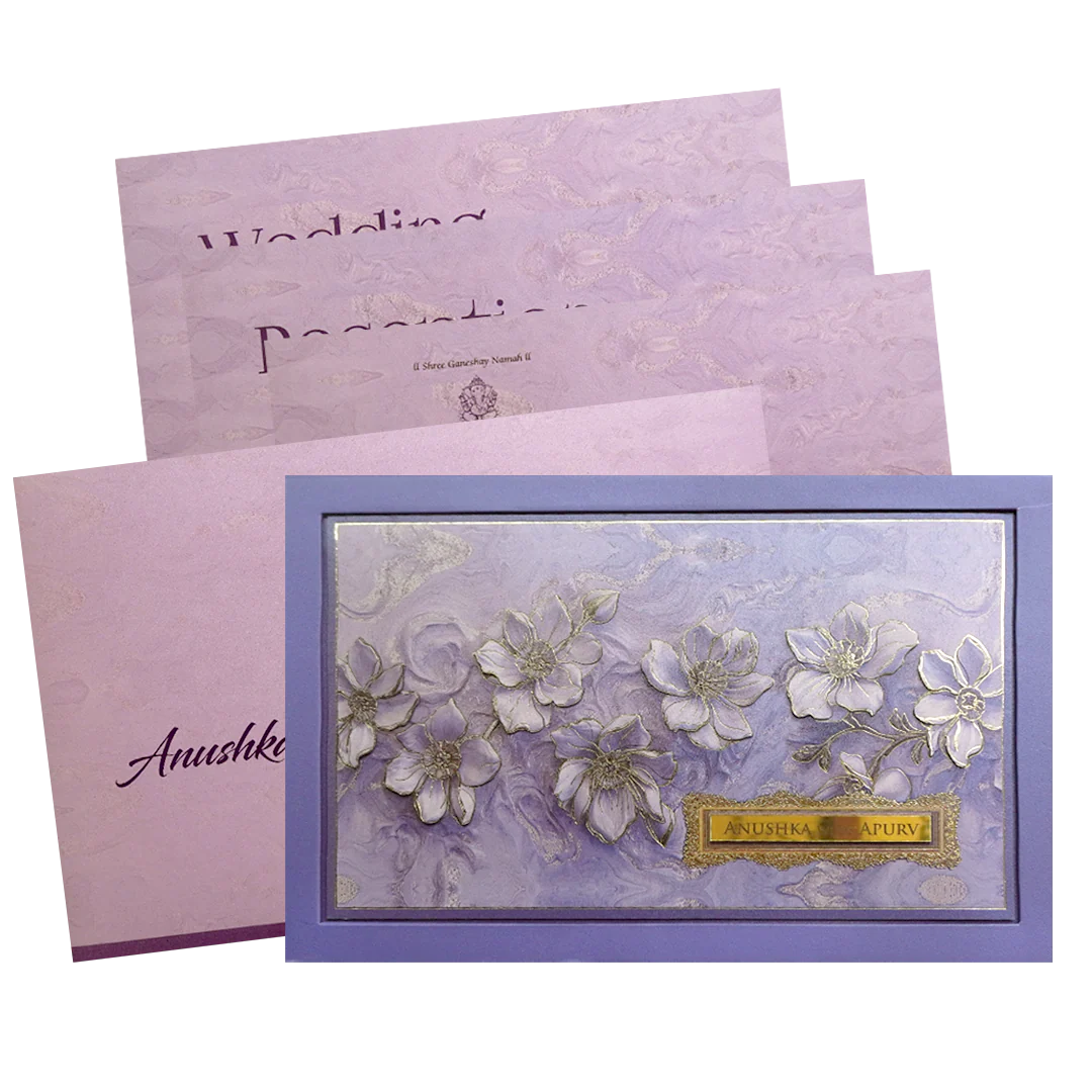 Lavender Floral Wedding Invitation Card-KPR24850