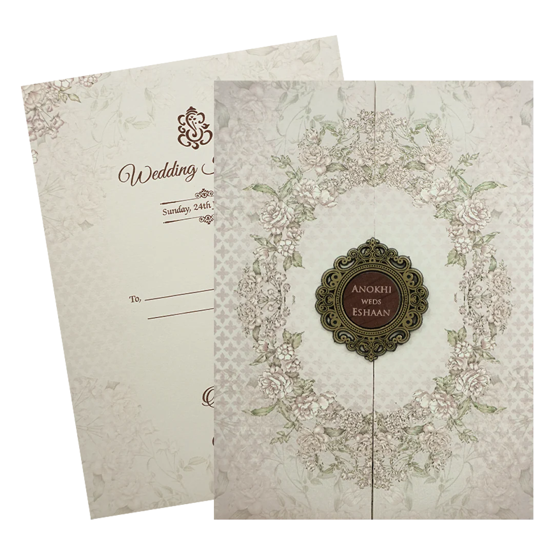 Lavender Floral Wreath Wedding Card-KJTS3650 - Image 2