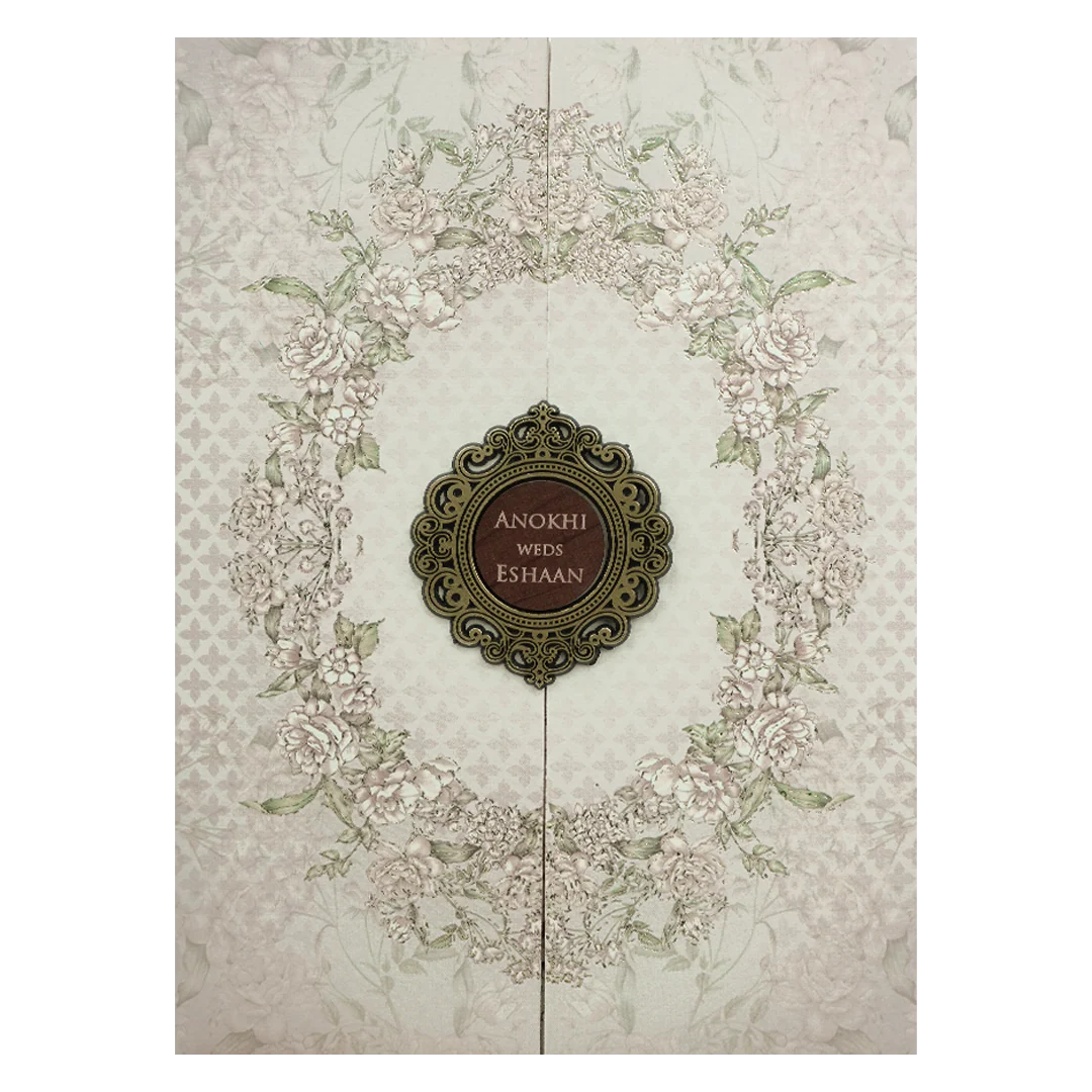 Lavender Floral Wreath Wedding Card-KJTS3650 - Image 3