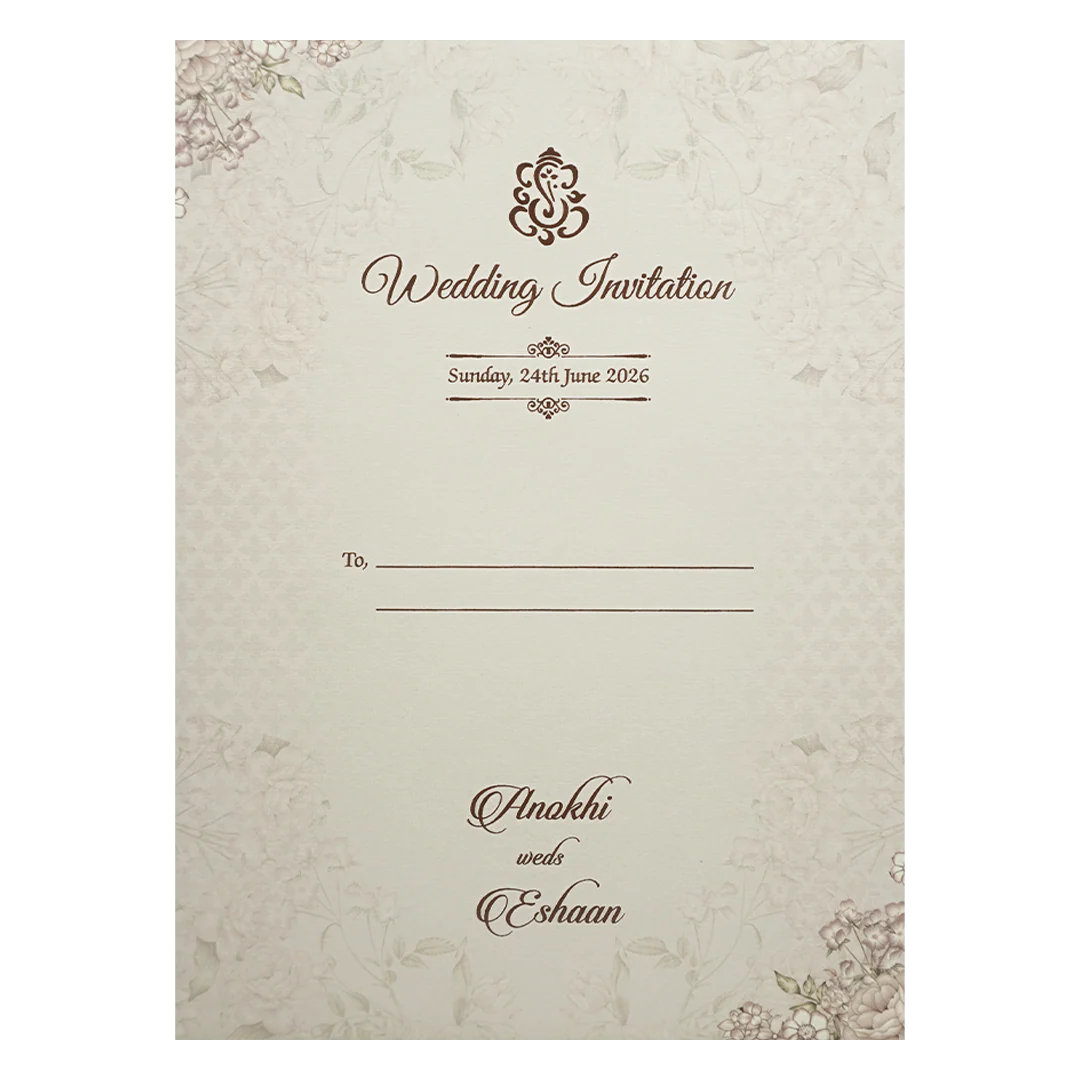 Lavender Floral Wreath Wedding Card-KJTS3650 - Image 4