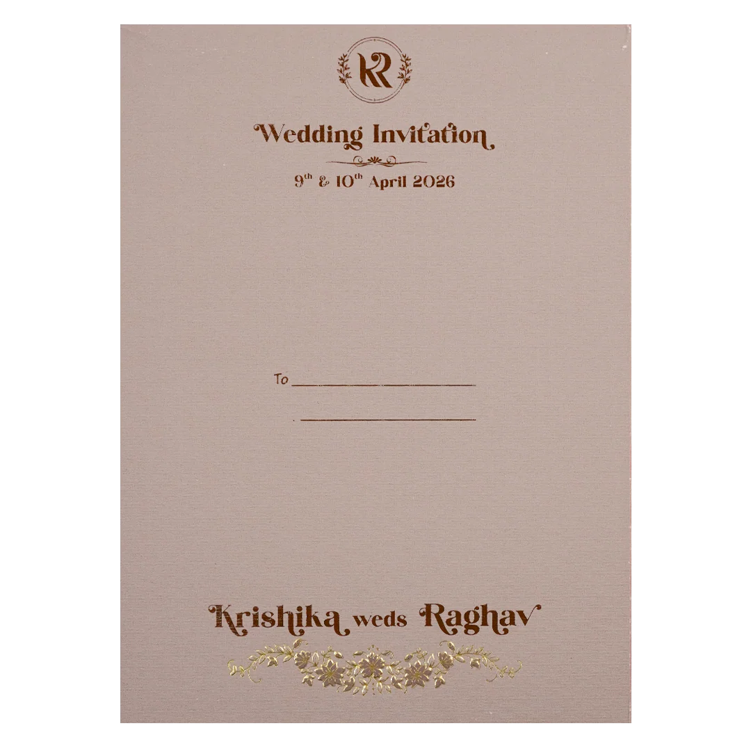Lavender Gold Arch Floral Padded Wedding Card-KSI64490 - Image 4