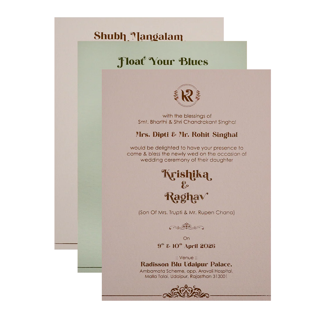 Lavender Gold Arch Floral Padded Wedding Card-KSI64490 - Image 5