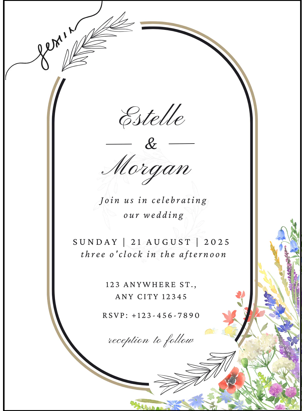 Lavender Floral Christian Wedding Invitation-AACWI016