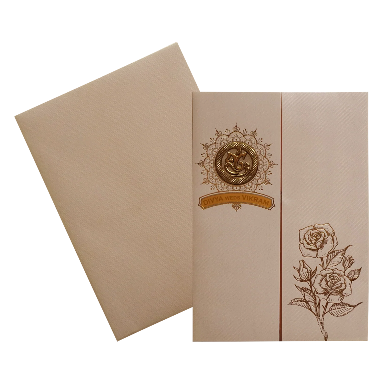 Light Apricot Orange Invitation Card-KNKTP038 - Image 2