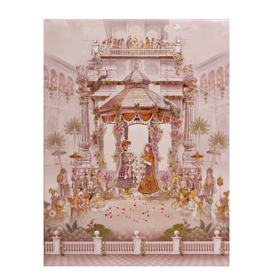Light Apricot Pink Padded Invitation-KSI12170 - Image 3