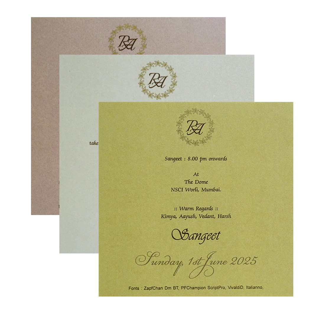 Light Beige Floral Nameplate Wedding Card-KRC30281 - Image 5
