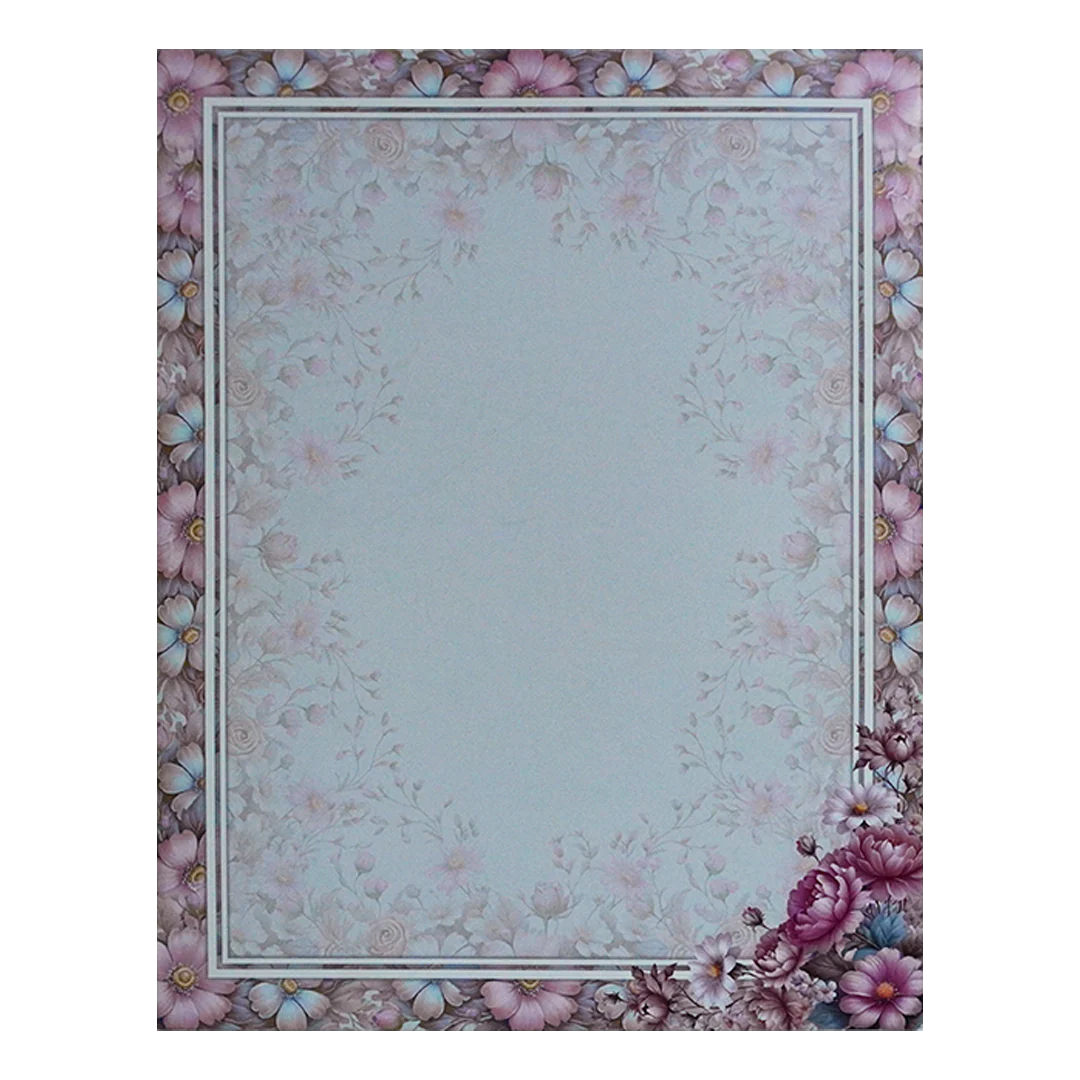 Light Blue Floral Box Wedding Card-KNKN6309 - Image 4